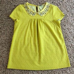 Anthropologie Postmark Chartreuse Blouse
